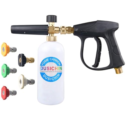 DUSICHIN DUS-018 Foam Cannon Lance Pressure Washer Nozzle Tip Spray Gun 3000 PSI Jet Wash Black, White