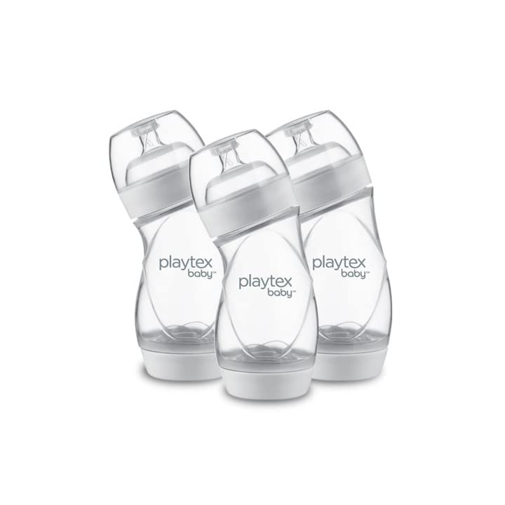 Playtex Baby VentAire Complete Tummy Comfort Baby Bottle, Anti-Colic & Anti-Reflux, Clear, 9 Ounce, Pack of 3