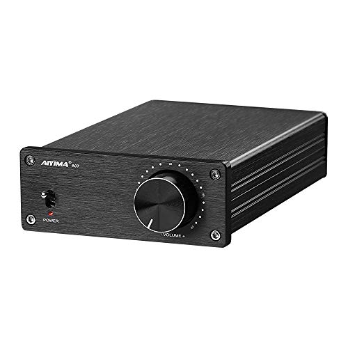 AIYIMA A07 TPA3255 Power Amplifier 300Wx2 HiFi Class D Audio Amp Mini 2 Channel Stereo Amplifier for Passive Speaker Desktop Bookshelf Home Theater System with DC 32V Power Adapter (A07)