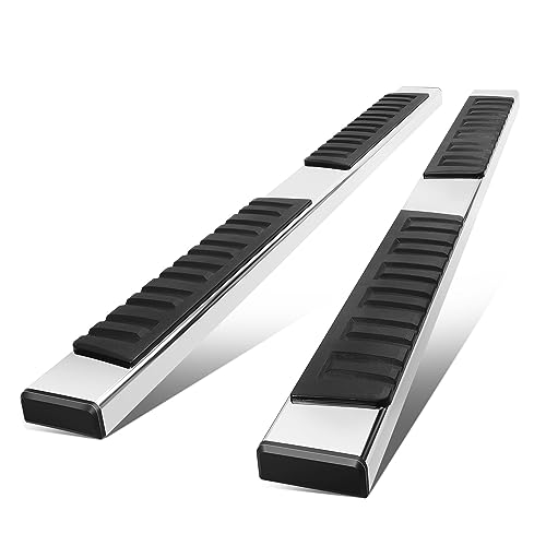 6.7 Inches Side Step Nerf Bar Running Boards Compatible with Silverado Sierra 1500 2500HD 3500HD Crew Cab 07-19, Stainless Steel, Polished