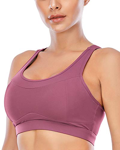 RUNNING GIRL High Impact Sports Bras for Women,Racerback Bra Workout Crop Tops for Women(WX2667 Pink,XL)