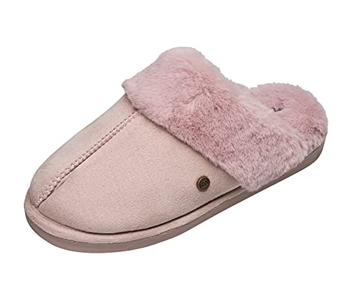 NINE WEST Scuff Slippers For Women, Extra Soft & Comfortable Winter House Shoes, Pink, Large 9-10