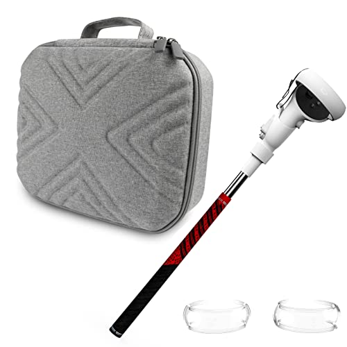 ZyberGears VR Carrying Case for Meta Quest 2 Accessories, VR Golf Club Attachment for Oculus Quest 2 Controllers