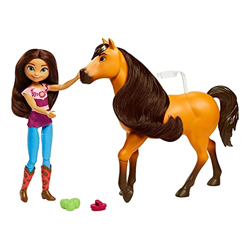 Mattel Spirit Untamed Nuzzle & Play Lucky Doll (7-in) & Spirit Horse (8-in), Movable Joints for Hugging Moment, Doll Clips on Horse, Great Gift for Ages 3 Years Old & Up