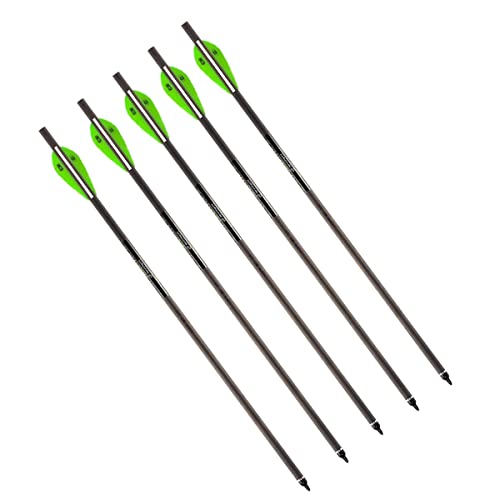 Barnett Outdoors Carbon Crossbow Arrows 5-Pack, Lightweight Hunting Bolts with Half-Moon Nock and Field Points, 22'