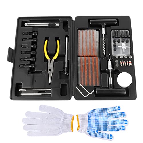 YÁSEZ Professional Tire Repair Kit Car Motorcycle Bike Tools Emergency Heavy Duty Tubeless Puncture Set