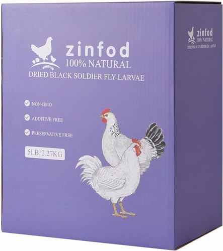 kimoe Dried Black Soldier Fly Larva 5lbs for Wild Bird,Chicken More Calcium Than Dried Mealworms