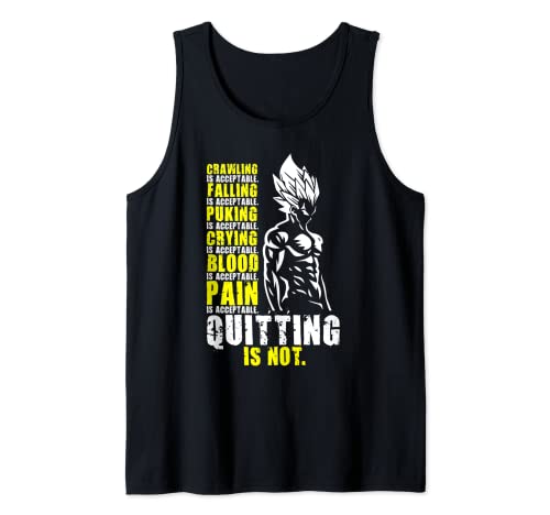 Quitting Is Not Acceptable, Anime Gym and Workout Motivation Tank Top