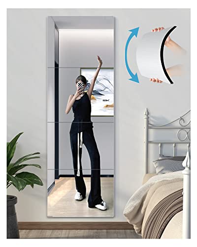 UNBREAKABL MIRO Shatterproof Wall Mirror Full Length for Bedroom, Plexiglass Gym Mirrors for Home, Extra Thick: 1/8',12'x12'x4Pcs,Workout Mirrors Safe for Kids,Over The Door, Long Wall Mounted