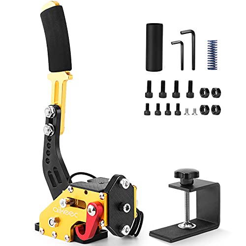 aikeec 64 Bit USB Handbrake with Clamp for PC Windows Sim Racing Games G25 G27 G29 T500 FANATECOSW Dirt Rally with Handle Grip