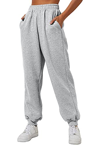 Yovela Sweatpants Women Grey Sweat Pants Cute Clothes Baggy High Waisted Casual Gray Comfy Tall Jogger Loose with Pocket