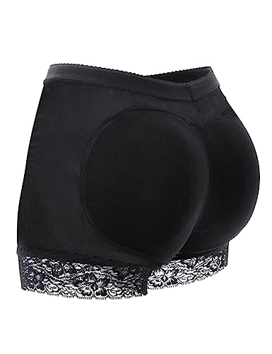 WEICHENS Womens Fake Buttock Briefs Butt Lifter Padded Control Panties Hip Enhancer Underwear Shapewear Boyshort Black