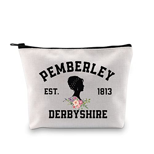 XYANFA Jane Cosmetic Bag Obstinate Headstrong Girl Bookish Gift Feminist Gift Pemberley Pride Prejudice Zipper Pouch (PEMBERLEY EST)