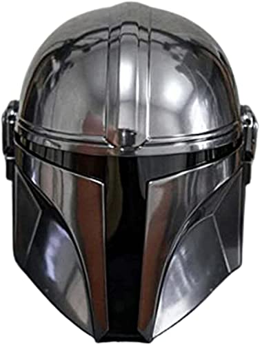 Carfar Steel Mandalorian Helmet Medieval Helmet for Halloween Costume Theater Role-Play Armor Helmet