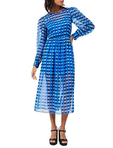 French Connection Women's Edeline Hallie CRNKL MIDI DRSS, Marine