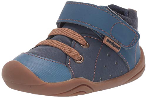 pediped baby boys Skippy First Walker Shoe, Navy/Gum, 5 Toddler US