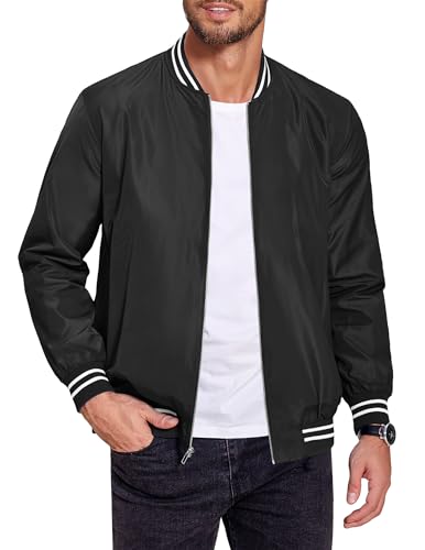 COOFANDY Mens Lightweight Varsity Jackets Zip up Windbreaker Sportswear Jacket Coat