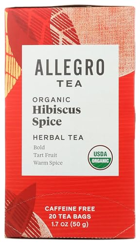 Allegro Tea, Organic Hibiscus Spice Tea Bags, 20 ct