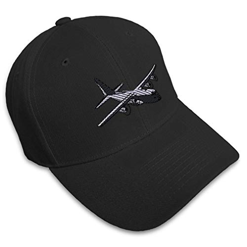 Custom Baseball Cap C-130 Aircraft Embroidery Airplane Acrylic Dad Hats for Men & Women Black Design Only
