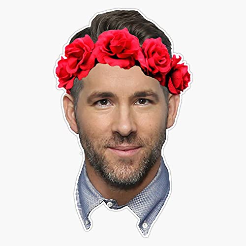 EB Store Ryan Reynolds Flower Crown Vinyl Waterproof Sticker Decal Car Laptop Wall Window Bumper Sticker 5', (EBSTORE-STICKERS-1810)