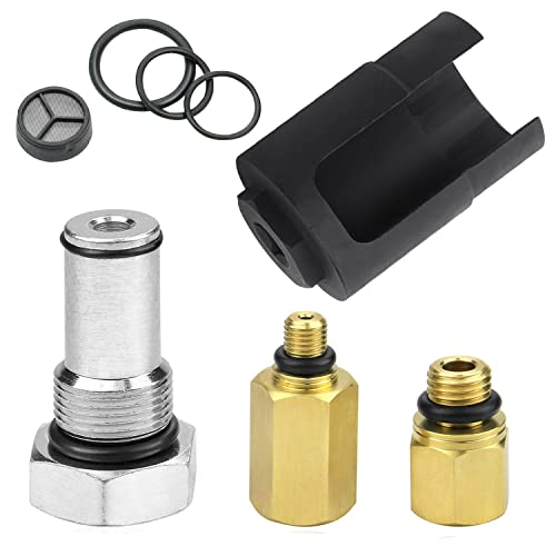 Mekar 6.0 IPR Valve Socket and Oil Rail Adapters Kits and 6.0 High Pressure Oil Pump IPR Valve Air Test Fitting Tool with Seal Kit Compatible with 6.0L Powerstroke Diesel Engine