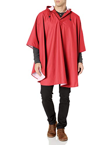 Charles River Apparel mens Pacific Rain Poncho, Red, One Size US