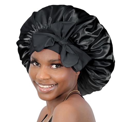 BONNET QUEEN Silk Bonnet for Sleeping Satin Bonnet Hair Bonnet Black Bonnet for Men Tie Bonnet for Women Ajustable Bonnet for Natural Hair Curly