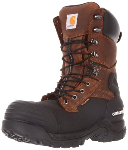 Carhartt Men's 10' Waterproof Insulated PAC Composite Toe Boot CMC1259,Brown Oiltan/Black Coated,11 M US
