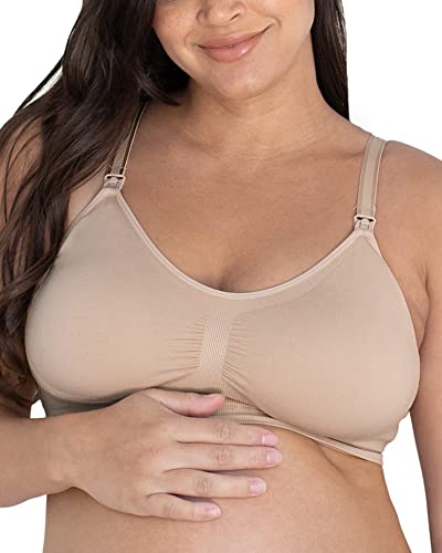 Kindred Bravely Simply Sublime Seamless Nursing Bra for Breastfeeding | Wireless Maternity Bra (Beige, Medium)