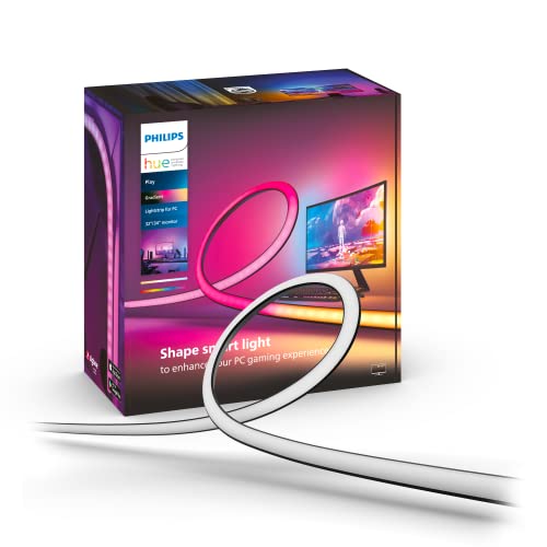 Philips Hue Play Gradient PC Lightstrip [for 32-34 Inch Screens] LED Smart Lighting. Sync for Entertainment, Gaming and Media