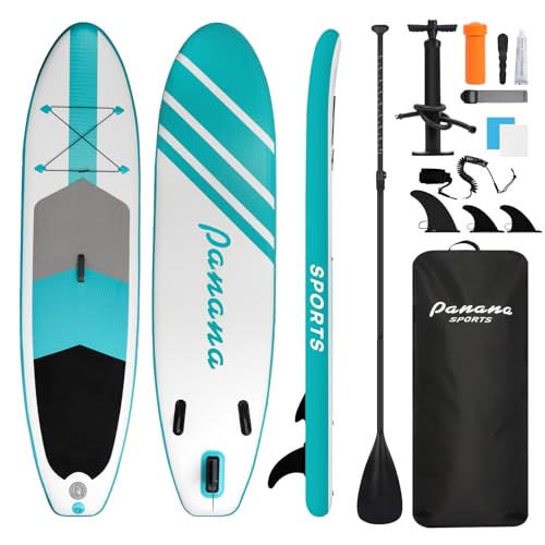 Panana Inflatable Stand Up Paddle Board Ultra-Light 10' x 30' x 6' with Premium SUP Board Accessories Kit Adjustable Paddle Hand Anti-Slip EVA Deck for Adults Youth