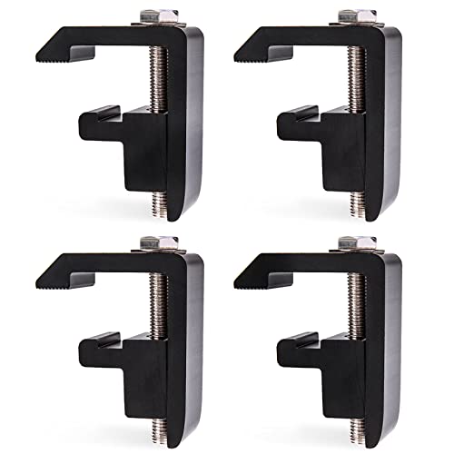 AA-Racks P-AC-04N Utility Track System Mounting Clamp for Toyota Tacoma/Tundra Truck Cap/Camper Shell, Set of 4 - Black