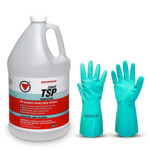 Centaurus AZ Savogran Concentrated TSP Liquid - TSP Cleaner Degreaser - All-Purpose Heavy Duty TSP cleaner - Heavy Duty Cleaning Available With Premium Quality Gloves- 1 Gallon