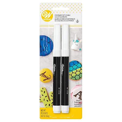 Wilton Black Food Marker, 2-Count Pack of Edible Markers, Ideal for Cookies and Cakes