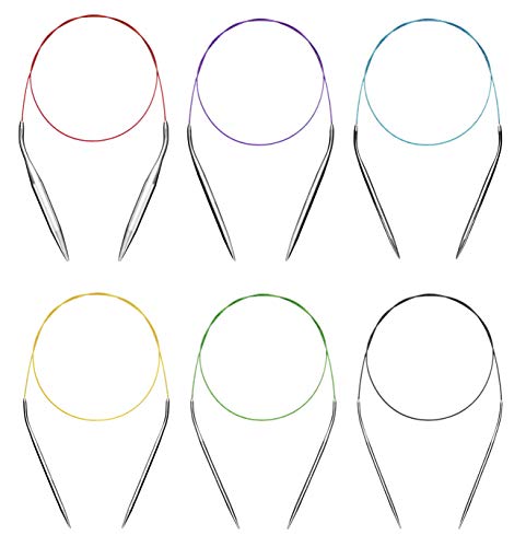 Circular Knitting Needles Set Round Needle Metal Magic Loop 40 Inch Size 15 13 11 10 9 8 7 6 5 4 2 0