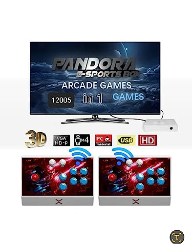 Pandora's Box 3D, Arcade Game Console, 1780-1080p, [12005-1] Games, Double Joystick, Split one, Support expanded 3D Games for pc/Laptop/tv/ps4 with WiFi and Wireless