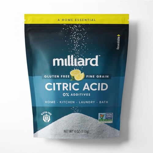 Milliard Citric Acid - 100% Pure Food Grade Non-GMO Project Verified (4 Ounce)