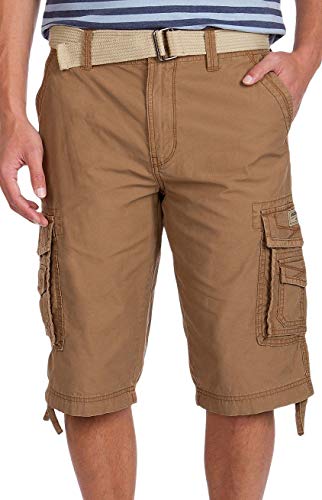 Unionbay Men's Cordova Belted Messenger Cargo Short - Reg and Big and Tall Sizes, Field, 36