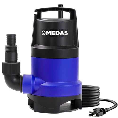 MEDAS 1HP 3434 GPH Sump Pump Submersible Clean/Dirty Water Pump Portable Utility Pump with 16.4ft Cord for Swimming Pool Garden Basement Tub Pond Draining