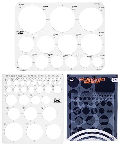 Mr. Pen- Circle Template, 2 pcs, Large and Small Size, Circle Stencil, Circle Ruler, Circle Templates for Drafting, Circle Template for Drawing, Circle Tracers for Drawing, Circle Tracer