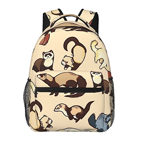 MZERSE Men Women Teens Lightweight Anti-Theft Travel Daypack Fashion Rucksack Laptop Backpack for Work/Travel/College/Business - Compatible with Hairy Ferret