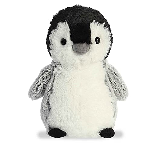 Aurora Adorable Mini Flopsie Pippin Penguin Stuffed Animal - Playful Ease - Timeless Companions - Gray 8 Inches