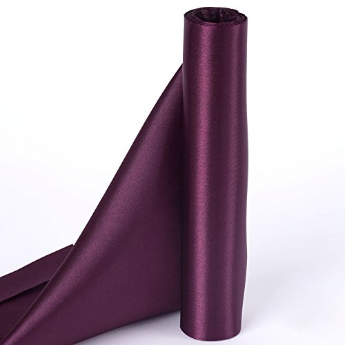 BalsaCircle 12-Inch x 10 Yards Eggplant Purple Satin Put-up Fabric Bolt - Wedding Party Decorations Sewing DIY Crafts Costumes