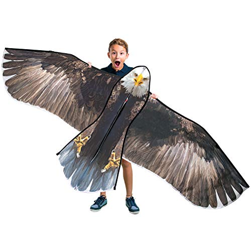 JEKOSEN Bald Eagle Huge Kite for Kids and Adults Single Line String Easy to Fly for Beach Trip Park Family Outdoor Games and Activities