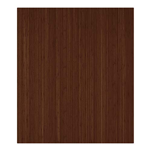 Anji Mountain Standard Eco-Friendly Rectangular Moso Bamboo Roll-Up Chairmat with Kiln Dried Coating and Without Lip, 48 x 42 Inches, Walnut