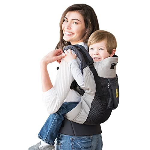 LÍLLÉbaby 3-in-1 Ergonomic CarryOn Airflow - Toddler Carrier - with Lumbar Support & Breathable Mesh - for Children 25-60 lbs - for Hiking, Travel and Everyday Family Events - Charcoal/Silver