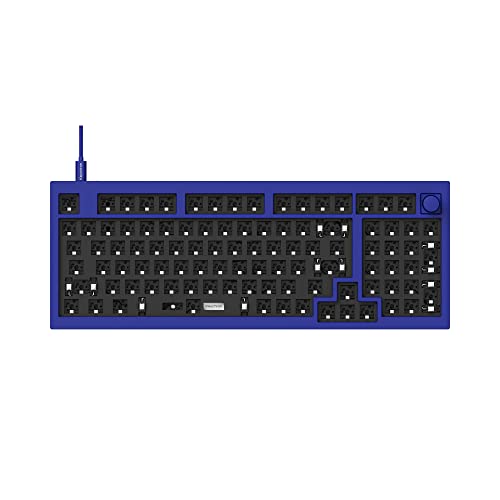 Keychron Q5 96% Layout Hot-Swappable Wired Custom Mechanical Keyboard Knob Barebone Version, QMK/VIA Programmable Macro, Full Aluminum, RGB Backlight, Double Gasket DIY Kit for Linux Mac Windows-Blue