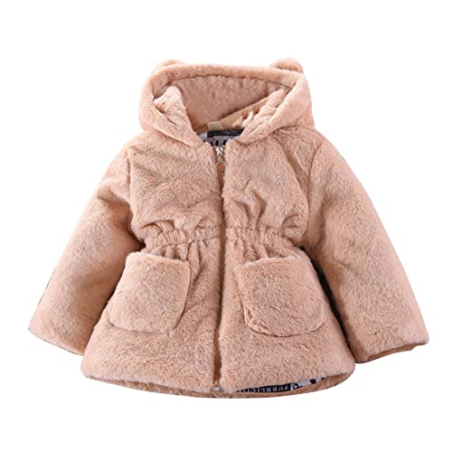 AMIMOJY Christmas Sales Today Clearance Toddler Fleece Outerwear Girls Baby Windproof Winter Thicken Warm Jacket Coat Hoodie Girls Deals for Today Prime