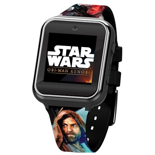 Accutime Star Wars Kids' Learning Touchscreen Smart Watch - Educational Interactive Toy with Games, Camera, Alarm, Pedometer & Changeable Faces (STW4070AZ)
