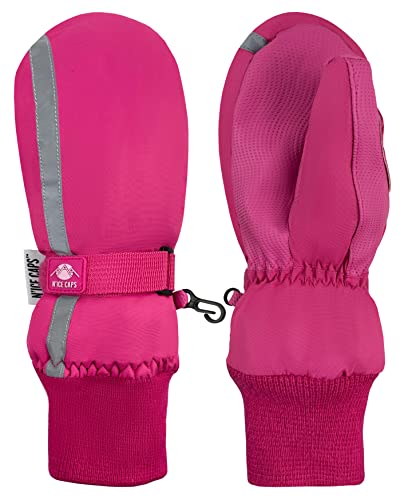 N'Ice Caps Kids Waterproof Snow Mittens - Thinsulate Boys Girls Cold Weather (Reflector - Fuchsia, 6-8 Years)